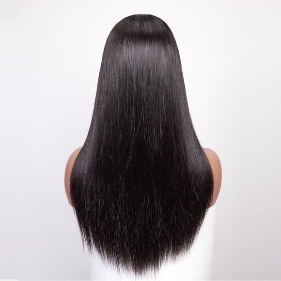 HUMAN HAIR Straight Lace Front Wig 5x5 HD 180 Density Glueless in Natural Black - Picture 3 of 13